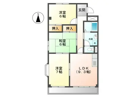 エクセル東山(3LDK/1階)の間取り写真