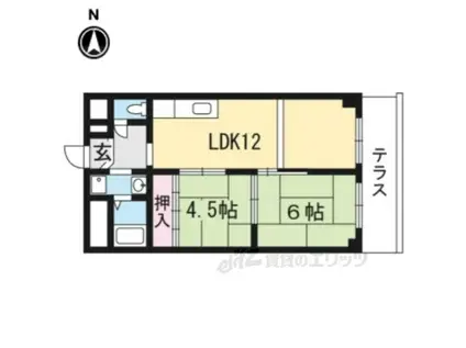 シャトー高野(2LDK/3階)の間取り写真