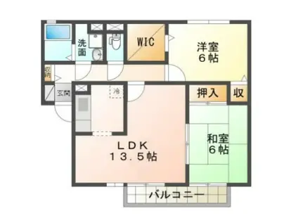 グリーンコートA・B(2LDK/1階)の間取り写真