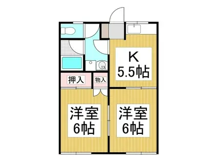 コーポN(2K/2階)の間取り写真