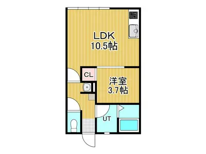 ハイム琉(1DK/1階)の間取り写真