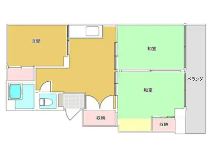 メイスイ朝仁(3DK/2階)の間取り写真