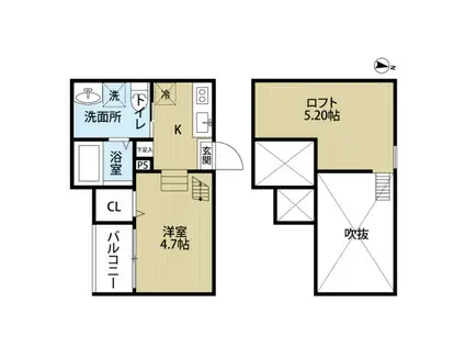 SOLEA(ワンルーム/1階)の間取り写真