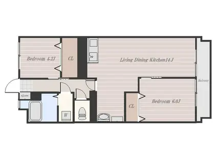 ダイヤモンドハイツ(2LDK/1階)の間取り写真