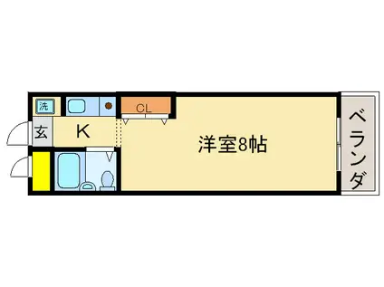 レヴァン朝日(1K/3階)の間取り写真