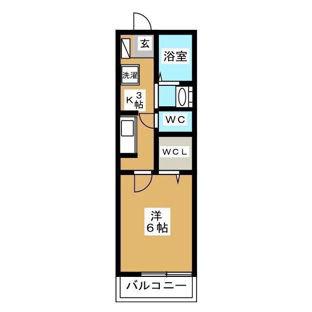 ドムスY(1K/1階)の間取り写真