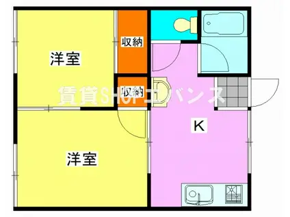 ダイワティアラ津田沼IV(2K/1階)の間取り写真