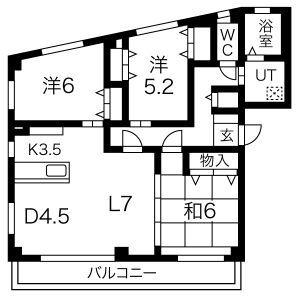 ハイドリーム谷口(3LDK/1階)の間取り写真