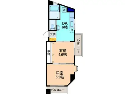 ノースヴィレッジII(2DK/5階)の間取り写真