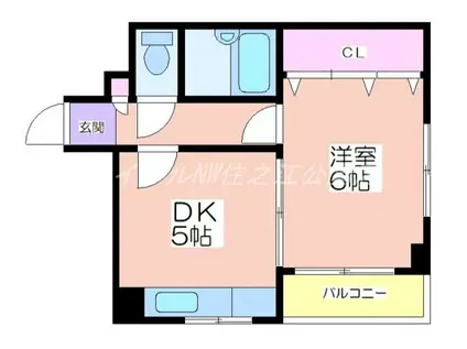 OLIVE御崎(1DK/3階)の間取り写真