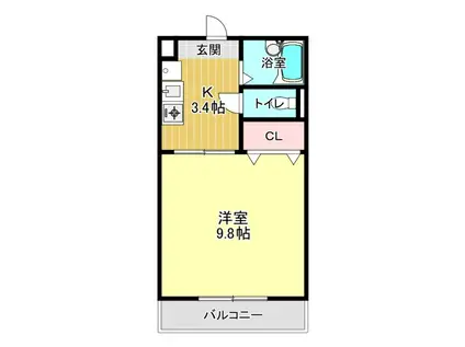 エスポワール(1K/3階)の間取り写真
