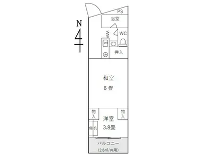 新潟NSプラザIN秋葉(2K/3階)の間取り写真