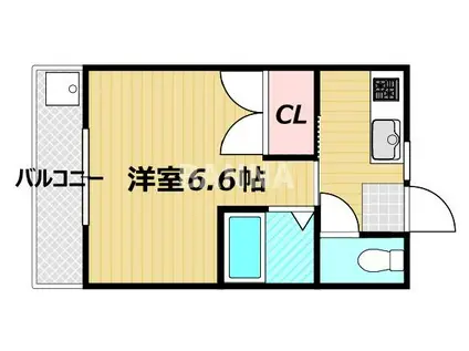 パークプレイス平井I(1K/2階)の間取り写真