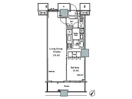 ザ 東京タワーズ ミッドタワー(1LDK/9階)の間取り写真