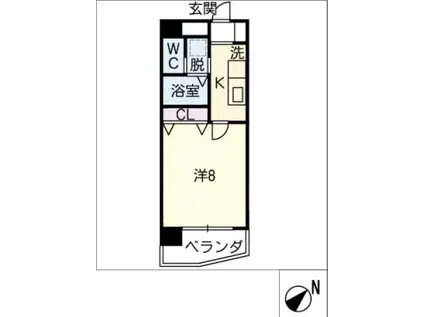 SHINKO TASHIRO(1K/6階)の間取り写真