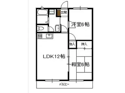 シャルマンK(2LDK/2階)の間取り写真