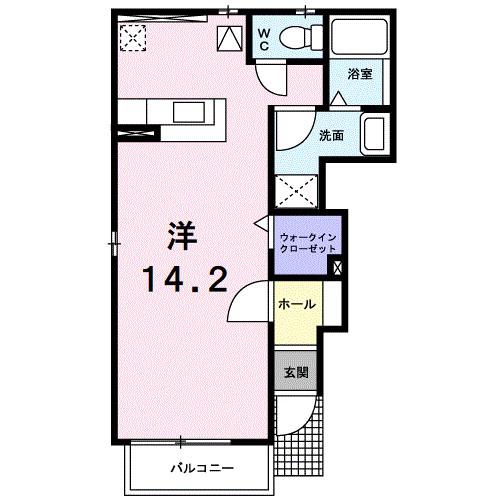 サンリットA(ワンルーム/1階)の間取り写真