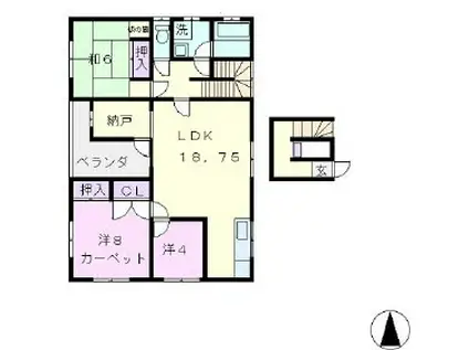 紅花アパート(3LDK/1階)の間取り写真