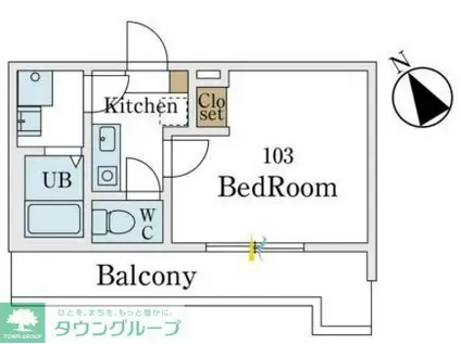 LINKS YOKOHAMA SASABORI(1K/1階)の間取り写真