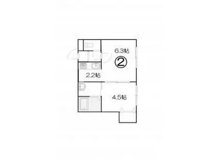 ガーデンヴィラ本通(1DK/1階)の間取り写真