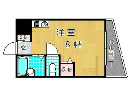 シャンテー津田(ワンルーム/3階)の間取り写真