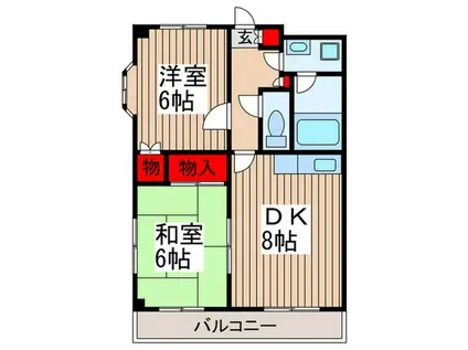 まいやしき(2DK/2階)の間取り写真