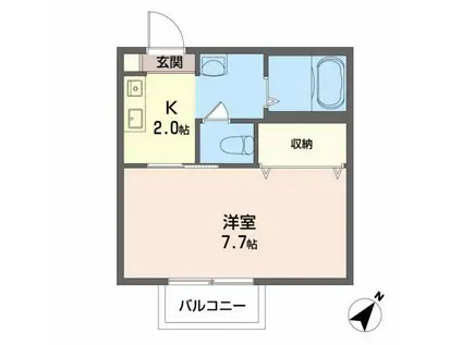 シャーメゾン土橋(1K/1階)の間取り写真