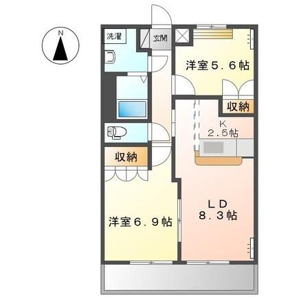 ベルメゾン(2LDK/2階)の間取り写真