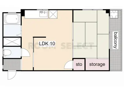 福富ビル(1LDK/1階)の間取り写真