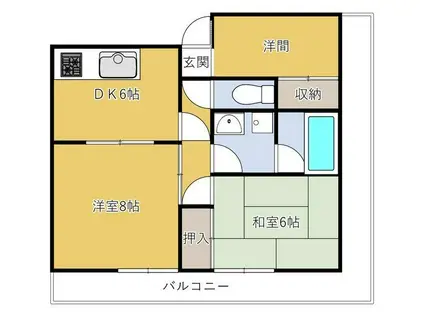 INOVE厚木(3DK/5階)の間取り写真