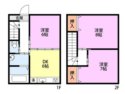 メゾネット四谷(3DK/1階)の間取り写真
