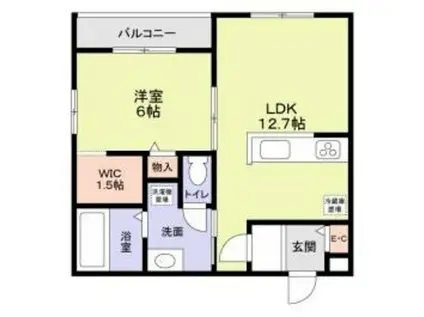 TREE TOPS 代々木(1LDK/1階)の間取り写真