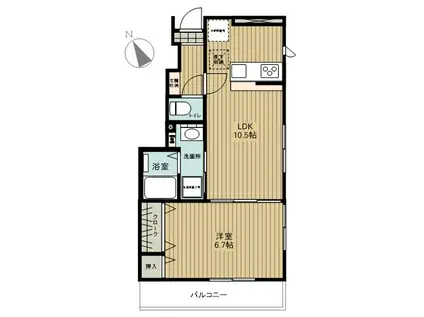 CHARMANT(1LDK/1階)の間取り写真