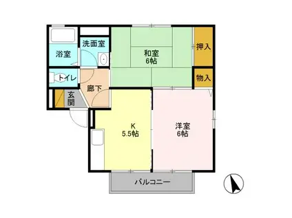 セジュールIA(2DK/1階)の間取り写真