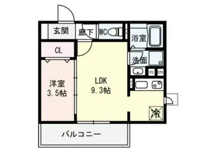 三国本町メディエートプラザ(1LDK/3階)の間取り写真