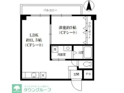 ホームズ東中野(1LDK/3階)の間取り写真