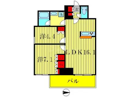 プライムアーバン亀有(2LDK/2階)の間取り写真