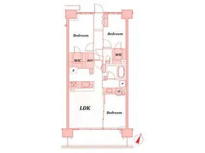 シティテラス大和 エアーズコート(3LDK/5階)の間取り写真