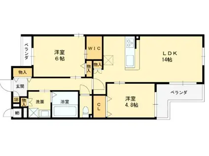 八尾市小阪合町4丁目PROJECT(2LDK/2階)の間取り写真