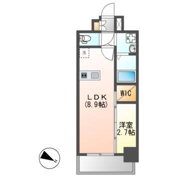 メイクスアート名駅南IV(1LDK/10階)の間取り写真