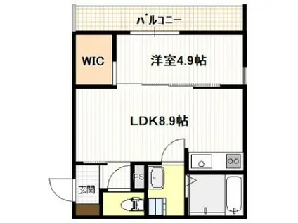 天神アパート(1LDK/1階)の間取り写真