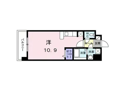 エレガント松元(ワンルーム/2階)の間取り写真