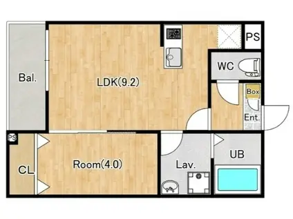 ジーメゾン春日部浜川戸(1LDK/3階)の間取り写真