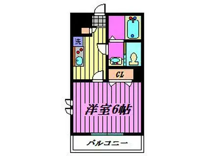 WILL NOIR 坂下町(1K/2階)の間取り写真