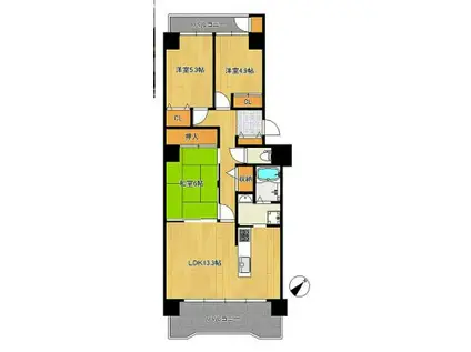 藤和さやまハイタウンB棟(3LDK/9階)の間取り写真