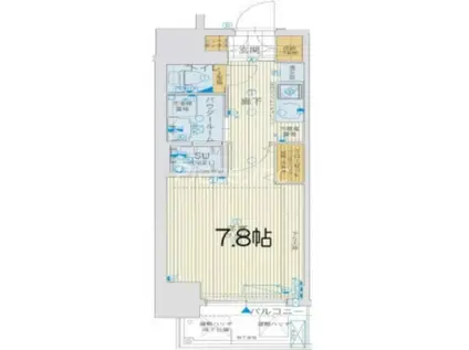 アスヴェル大阪城ウエスト2(1K/2階)の間取り写真