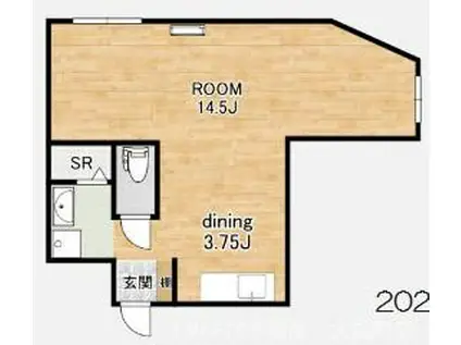 国光ビル(ワンルーム/2階)の間取り写真
