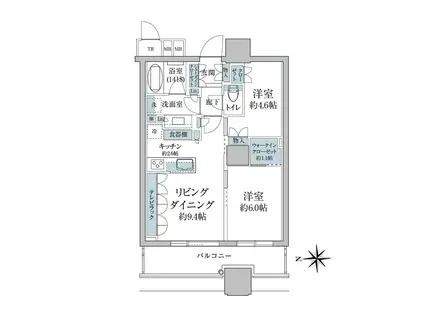 パークシティ大崎 ザ タワー(2LDK/22階)の間取り写真