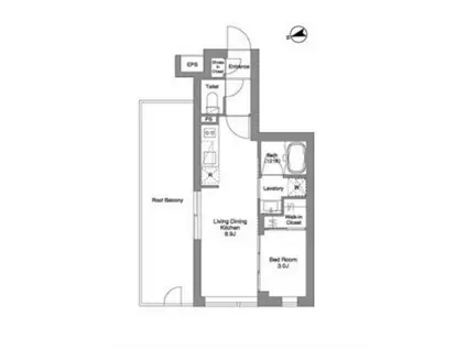 オルムコート四ツ谷(1LDK/4階)の間取り写真