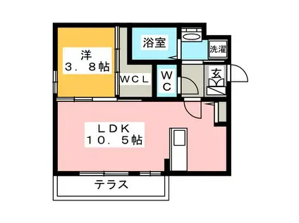 D-ROOM博多駅南(1LDK/3階)の間取り写真